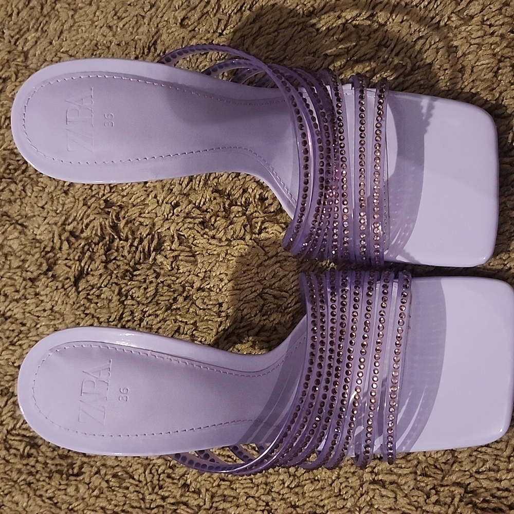 Zara Vinyl Heeled Sandals